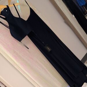 Clarisse Elegant Navy Backless Dress